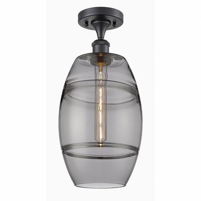 Vaz - 1 Light Semi-Flush Mount In Industrial Style-11.13 Inches Tall and 8 Inches Wide