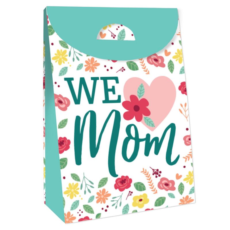 Big Dot of Happiness Colorful Floral Happy Mother's Day - We Love Mom Gift Favor Bags - Party Goodie Boxes - Set of 12, 4 of 10