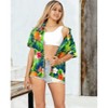 LA LEELA Hawaiian Shirts Womens Floral Summer Beach Party Tropical Blouses Short Sleeve Vacation Tops Dress Shirts Coverup for Women - 4 of 4