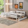 Twin over Full Wood Bunk Bed Frame with Drawers/ Twin Size Trundle Bed 4W -ModernLuxe - 2 of 4