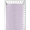 Sweet Jojo Designs Girl Fitted Crib Sheets Set Peony Floral Garden Purple Ivory and Green 2pc - 3 of 4