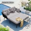 Modern Outdoor Tanning Bed Patio Daybed, 2-Person Woven Nylon Rope Sunbed with Washable Cushions for Balcony, Poolside – Maison Boucle - 2 of 4