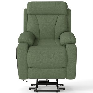Electric Power Lift Recliner Chair for Elderly Fabric Recliner Chair for Seniors Side Pocket Remote Control Light Gray - 1 of 4
