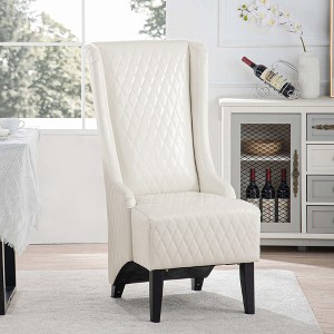 23.03" Faux Leather High-Back Accent Chair with Soft Padded Seat, Birch Wooden Legs and High-Density Foam - 1 of 4