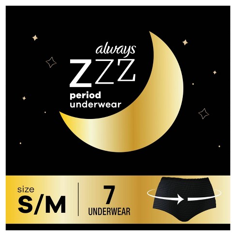 Always Zzz Overnight Period Underwear S M 7ct Target