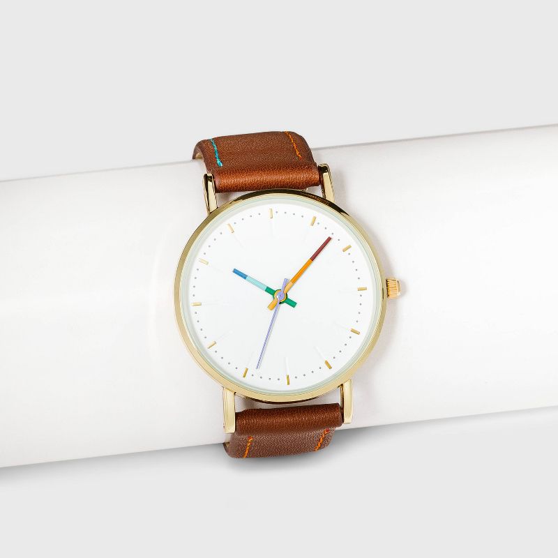 Women&#39;s Rainbow Dial Strap Watch with Changeable Straps - A New Day&#8482;, 3 of 5