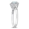 EVERLY JEWELRY |Sterling Silver 1/10 CT TW Diamond And 3/8 CT TGW Aquamarine Halo Ring - 2 of 4