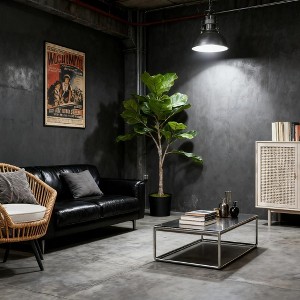 Sapphtopaz Artificial Fiddle Leaf Fig Tree, Artificial Tree Faux Plants Indoor with Natural Wood Trunk, Room Decor for Home, Porch - 1 of 4