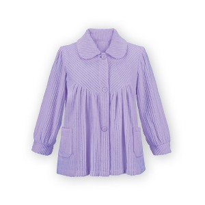 Collections Etc Soft Fleece Button Down Night Shirt with Pockets - Comfy Flattering Fit Over Pajamas or Nightgown - 1 of 4