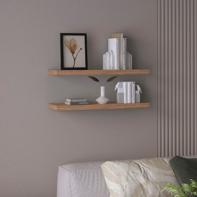 Vynxaria Modern Floating Shelves Set of 2, Sleek Wall Decor, Matte Finish, 31.5" Wide