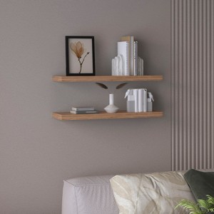 Vynxaria Modern Floating Shelves Set of 2, Sleek Wall Decor, Matte Finish, 31.5" Wide - 1 of 4
