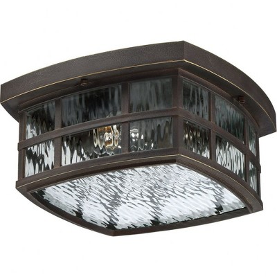 Stonington Palladian Bronze 12" Flush Mount Light with Clear Water Glass