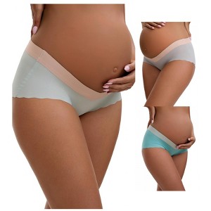 INSPIRE CHIC Women's Low Waist Ice Silk Briefs Pregnancy Under the Bump Underwear 3 Packs - 1 of 4