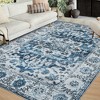 Washable Bohemian Rug Bedroom Office Dining Room Washable Area Rug, 4' x 6' Blue - 2 of 4