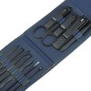 Unique Bargains Stainless Steel Pedicure Nail Clippers Scissors Tool Set for Men Women Black with Blue PU Leather 12 Pcs - 3 of 3