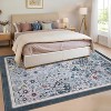 Acekool Modern Floral Area Rug Washable Non-Slip Foldable Soft Faux Wool for Living Room Bedroom Kitchen - 4 of 4