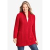 Woman Within Women's Plus Size Cabled Zip-Front Cardigan - image 4 of 4