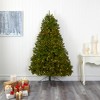 Nearly Natural 7-ft Cambridge Spruce Flat Back Artificial Christmas Tree with 500 Warm White (Multifunction) LED Lights and 960 Bendable Branches - 4 of 4