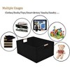 Aoibox Fabric Storage Bins Basket Black for Shelves Closet Nursery Home Office Decorative Organizer with Handles 2 Pack - 4 of 4