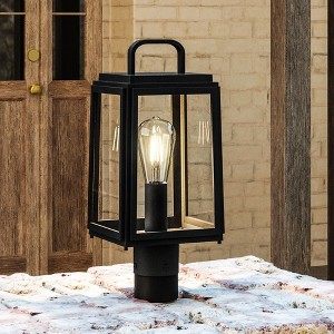Urban Ambiance Luxury Farmhouse Outdoor Post Light 15.625''H x 7''W,  Midnight Black Finish,  Macon Collection, UHP1389 - 1 of 4