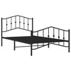 vidaXL Twin XL Metal Bed Frame with Headboard & Footboard, Sturdy Steel,  Black, No Mattress - 4 of 4