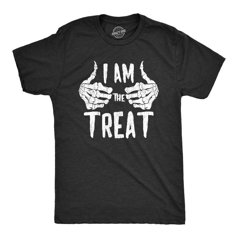 Mens I Am The Treat T Shirt Funny Trick Or Treat Halloween Tee - Crazy Dog Men's T Shirt For Halloween Season Black S
