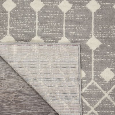 Grafix Gray and Ivory Geometric 8'6" x 12' Area Rug