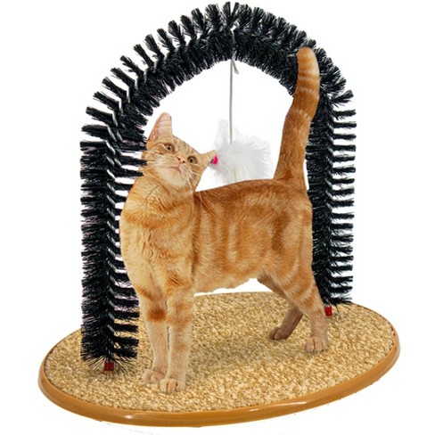 5 Star Super Deals Perfect Cat Self Grooming Arch Post With Mouse Toy Bristles Scratch Pad And Catnip For Brushing And Massage Stress Relief. Target