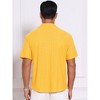 INSPIRE CHIC Men's Camp Collar Button Down Short Sleeve Hollow Texture Knit Shirts - 3 of 4
