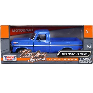 1972 Ford F-100 Pickup Truck Blue "Timeless Legends" Series 1/24 Diecast Model Car by Motormax - 1 of 3