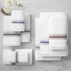 Aston & Arden Luxury Ring Spun Cotton Washcloths (8 Pack), 600 GSM, 13x13 in., White with Striped Ombre Border - 4 of 4