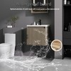 KTMBDW Floating Bathroom Vanity with Sink, Single Sink Wall Mounted Bathroom Vanity, White Ceramic Basin Top for Small Space - 2 of 4