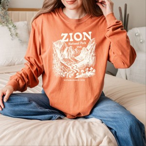 Simply Sage Market Zion National Park Established 1919 Garment Dyed Long Sleeve - 1 of 4