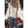 BLUEMING Womens Sweaters Fashion Crewneck Loose Long Sleeve Casual Contrast Cable Knit Pullover Sweater Tops - 2 of 4