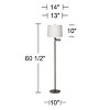 360 Lighting Modern Swing Arm Floor Lamp 60.5" Tall Bronze Off White Self Trim Fabric Drum Shade for Living Room Reading Bedroom Office - 4 of 4