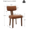 Mid Century Modern Dining Chairs Set of 2,PU Leather Upholstered Accent Curved Backrest Kitchen Chairs - 2 of 4