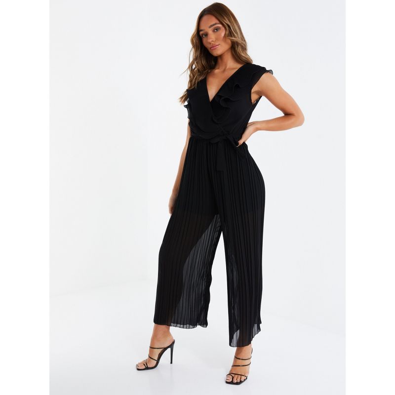 QUIZ Womens Pleated Jumpsuit, 2 of 4