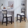 PAGED Bar Stools Set of 2, Modern Wooden Upholstered Swivel Counter Height Bar Chair with Nailhead Trim for Bar, Kitchen, Dining Room - 2 of 4