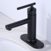 WOWOW 6.3 in. x 2.5 in. x 0.3 in. Stainless Steel Bathroom Sink Faucet Hole Cover Deck Plate Escutcheon in Matte Black - 2 of 4