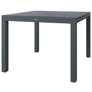 Patio Table for 6-8 People, Aluminum Frame Rectangle Garden Table with Wood Effect Steel Top, for Backyard - 1 of 4