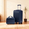 14"/20" 2 Pcs/Set ABS Spinner Wheel Luggage, Front Opening, Combination Lock, Cosmetic Case, Black -- Frevyn - 2 of 4
