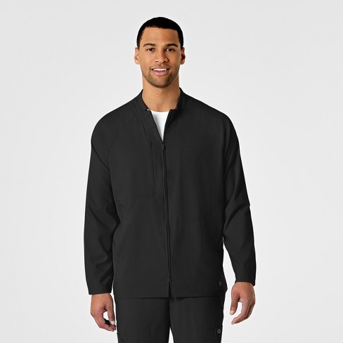 Pride 3-Pocket Zip-Front Mock Neck Scrub Jacket