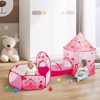 VEVOR 3 in 1 Kids Play Tent with Tunnel for Girls, Princes, Boys, Babies and Toddlers, Indoor/Outdoor Pop Up Playhouse, Magenta Color - 2 of 4