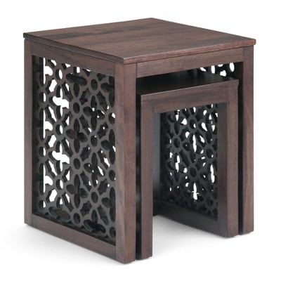 2pc 17" Caleb Nesting Table Cinnamon - WyndenHall