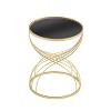 CAVINAS Round Side Table, Modern Coffee Table 19.9" Nightstand with Metal Frame and Wooden Tabletop for Bederoom and Living Room - 2 of 4