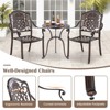 Tangkula 4PCS Cast Aluminum Chairs Outdoor Metal Armchairs w/ Ergonomic Curved Seat Patio - 3 of 4