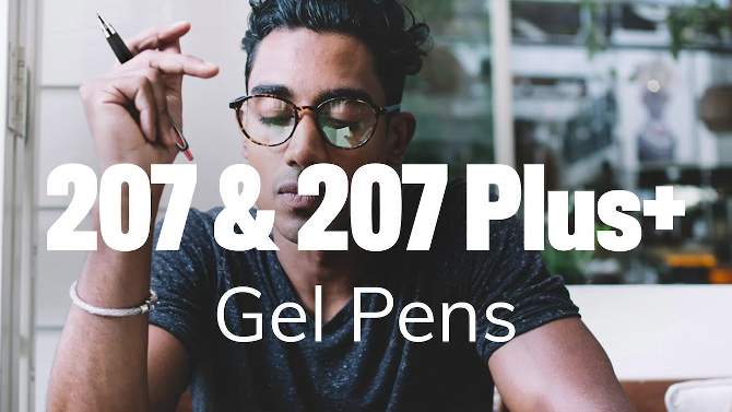 uniball Retractable 207 Black Gel Pens 6ct Click Top 0.7mm Medium Point Pen, 2 of 15, play video