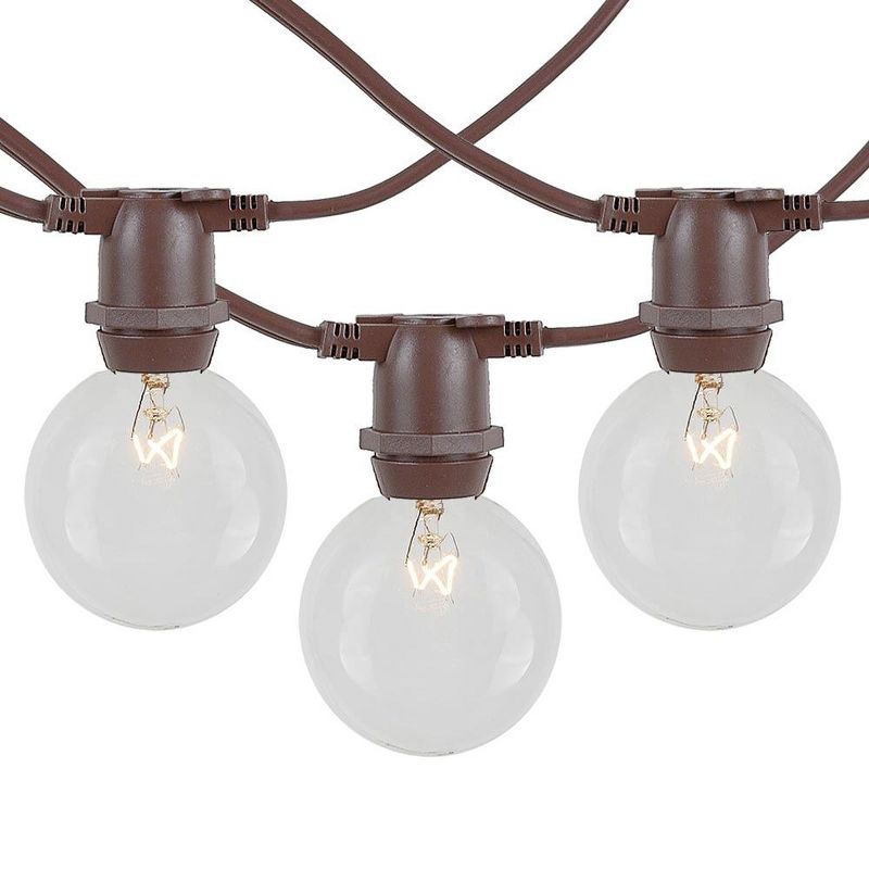 Novelty Lights Globe Outdoor String Lights with 25 In-Line Sockets Brown Wire 25 Feet, 2 of 10