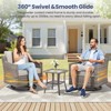Buenhomino 3-Piece Patio Wicker Furniture Sets, Outdoor Cushioned Bistro Swivel Rocking Chairs Set with Glass Top Side Table, Beige - 3 of 4