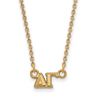 Black Bow Jewelry 14k Yellow Gold Plated Sterling Silver Delta Gamma Greek Life Necklace 18 Inch